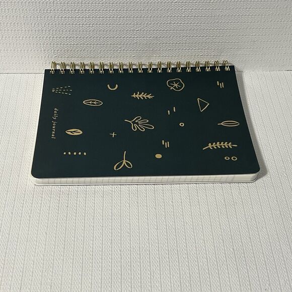 Fringe LEAF Hardcover Spiral Notebook Daily Journal 192 Pages Green Gold Lined - Picture 13 of 16